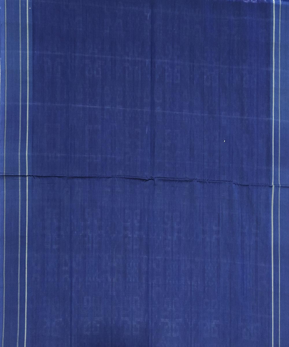 Navy blue teliya inspired cotton handwoven pochampally ikat saree