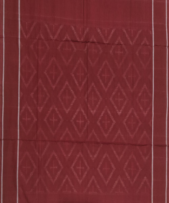 Maroon brown teliya inspired cotton handwoven pochampally ikat saree