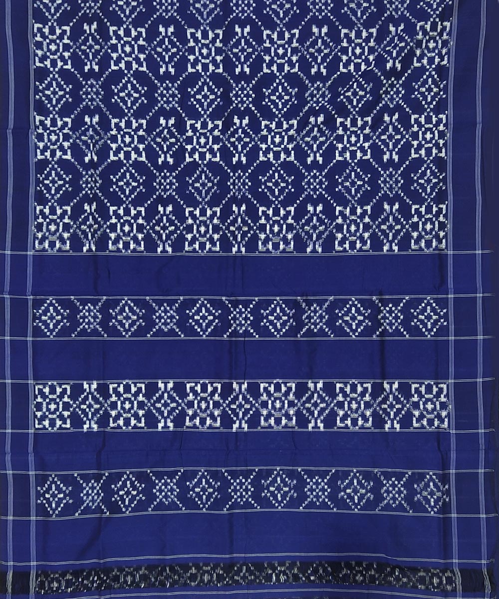 Navy blue teliya inspired cotton handloom pochampally ikat saree ...