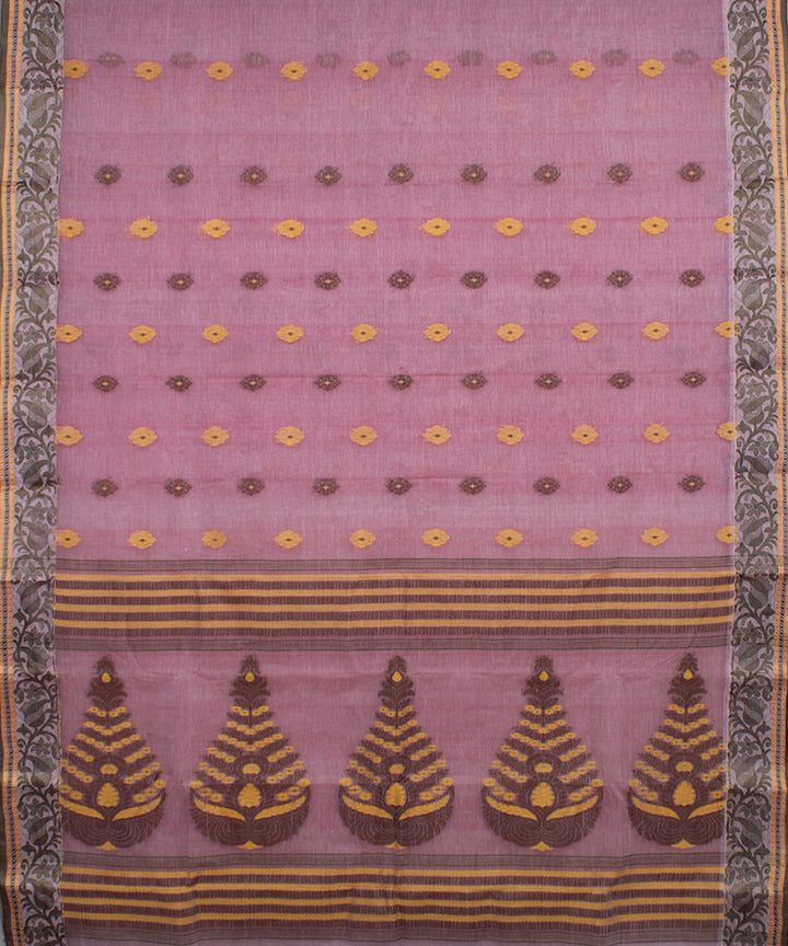 Baby pink handloom cotton bengal tangail saree
