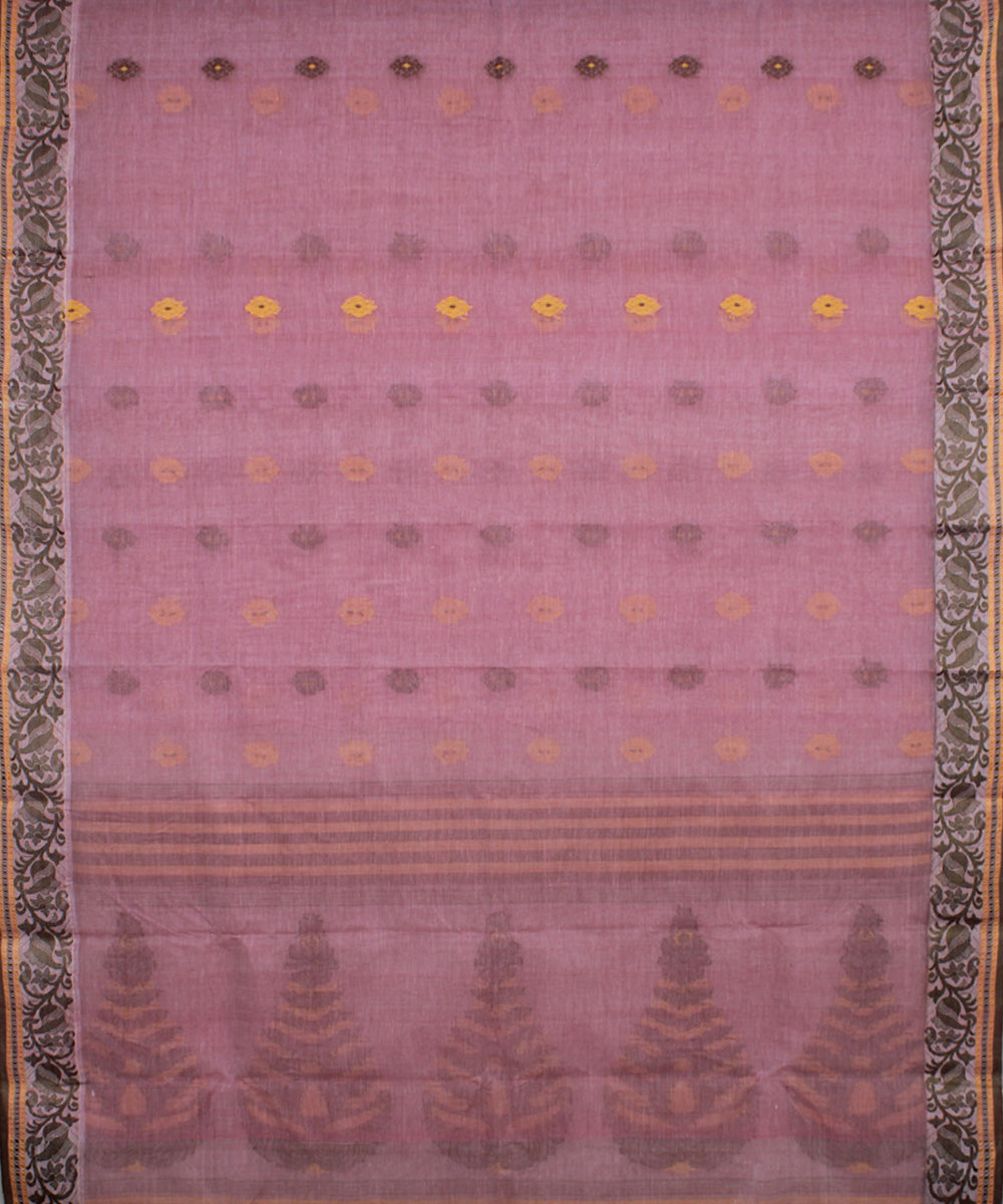 Baby pink handloom cotton bengal tangail saree