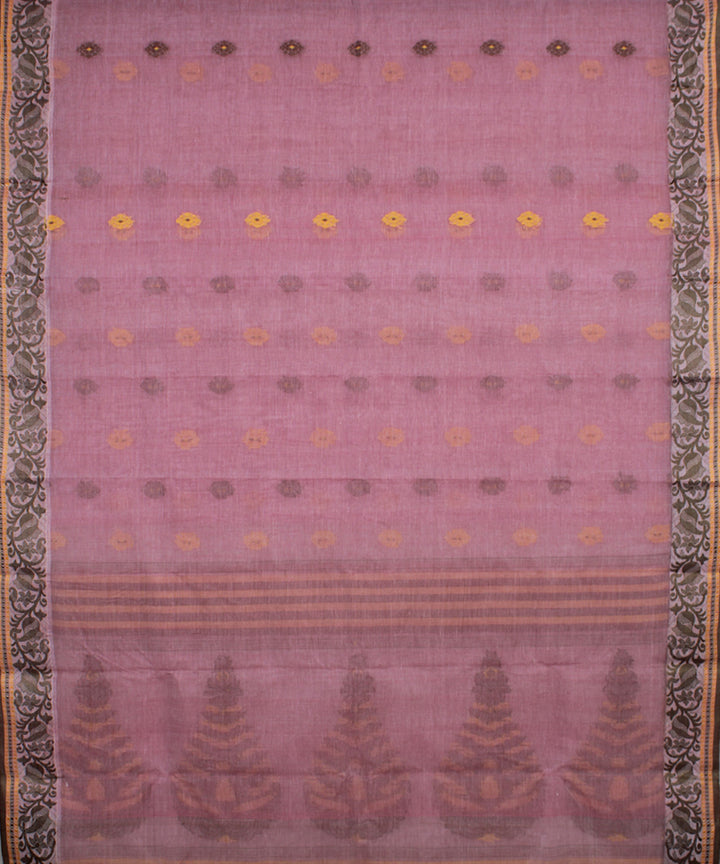 Baby pink handloom cotton bengal tangail saree