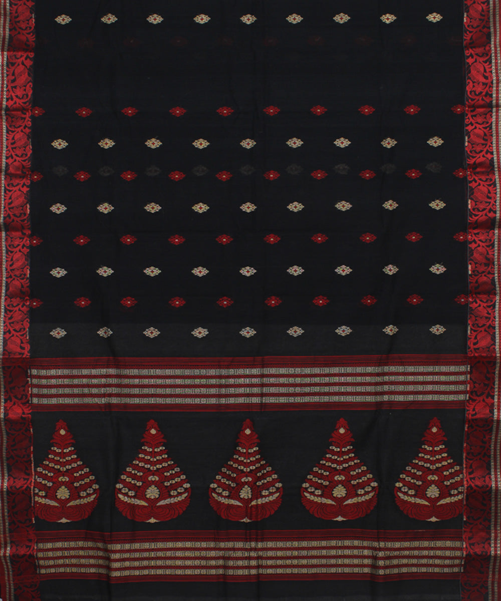 Black multicolor handloom cotton bengal tangail saree