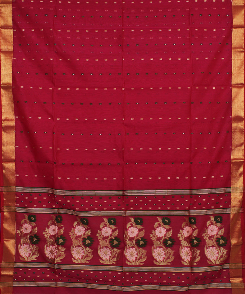 Pink handloom cotton silk bengal saree