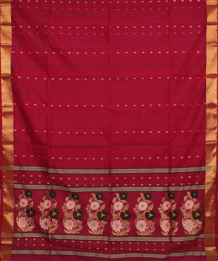 Pink handloom cotton silk bengal saree