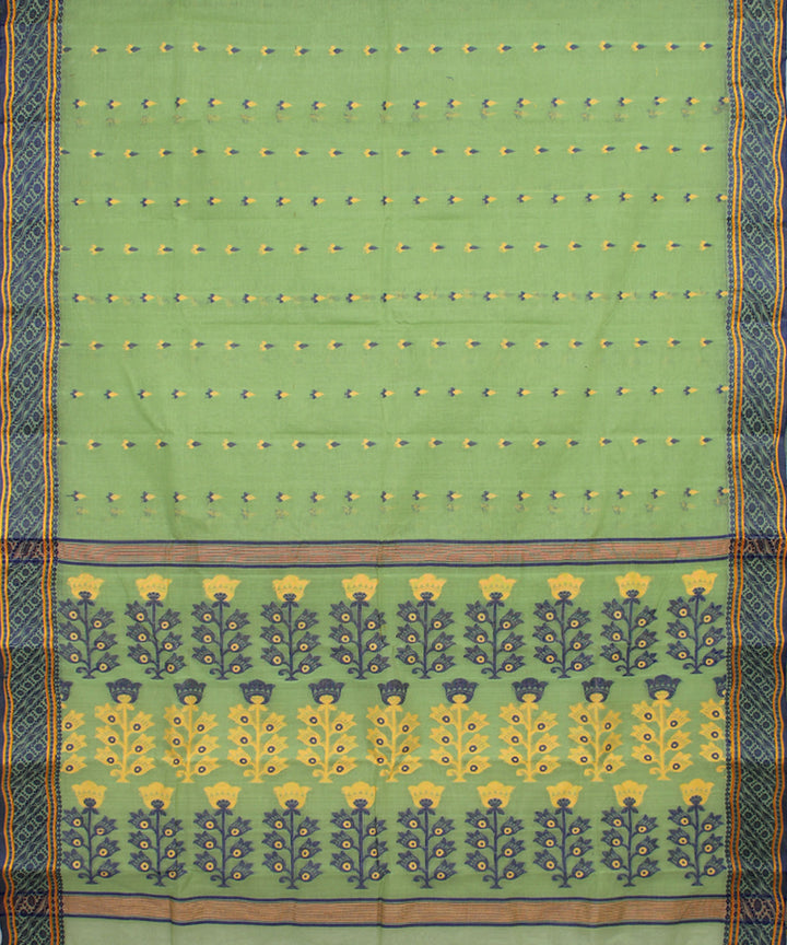 Sage green handloom cotton bengal tangail saree