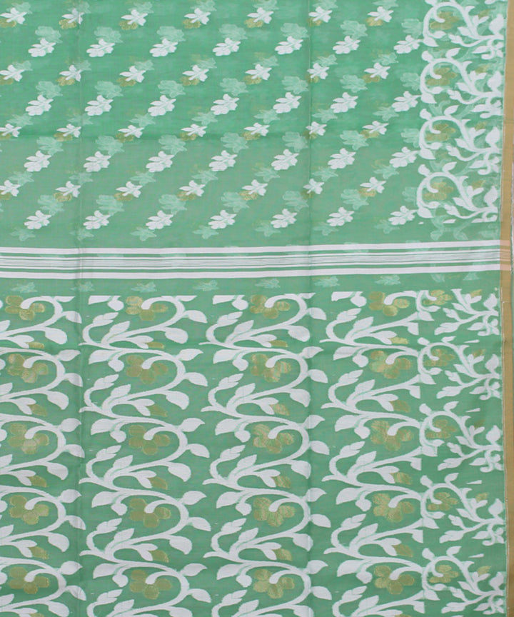 Aquamarine handloom cotton silk saree