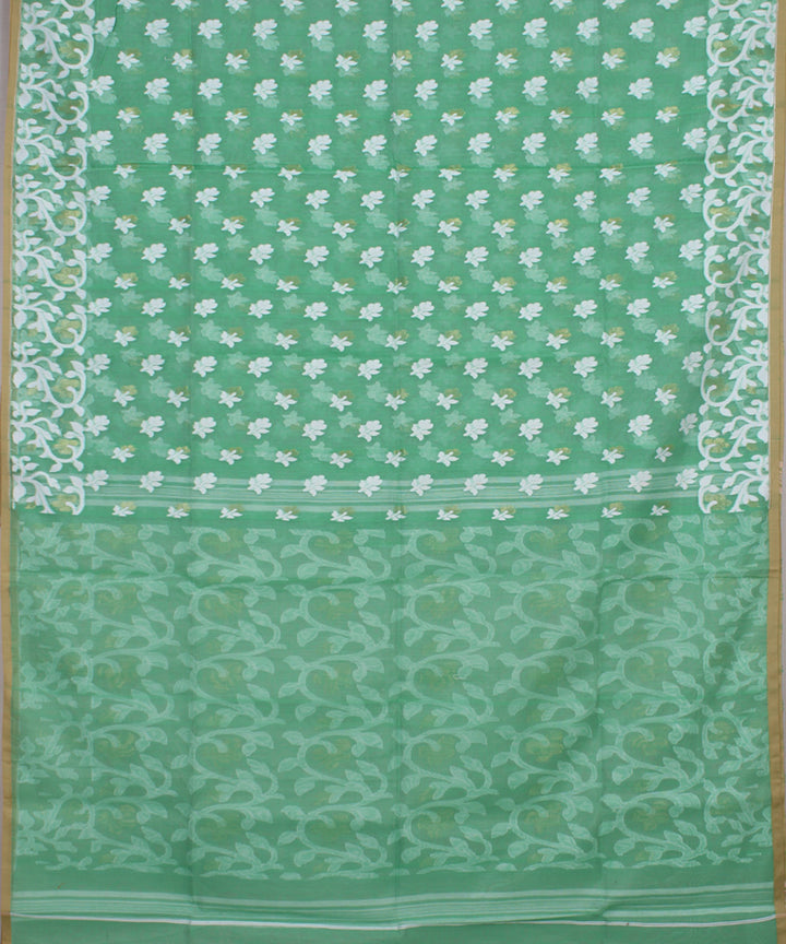 Aquamarine handloom cotton silk saree