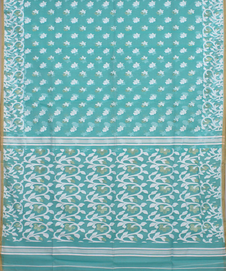 Pale blue handloom cotton saree