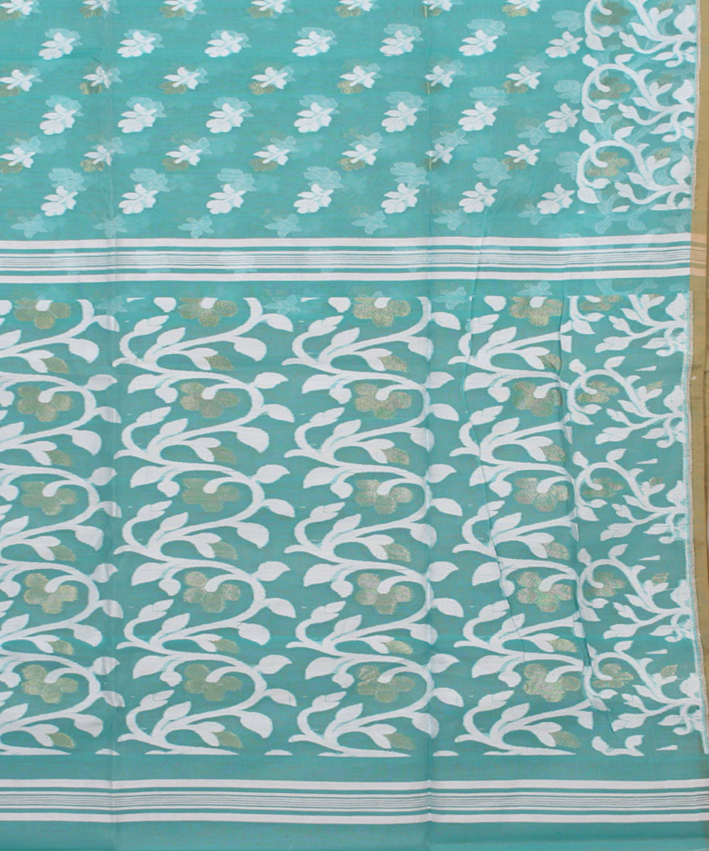 Pale blue handloom cotton saree