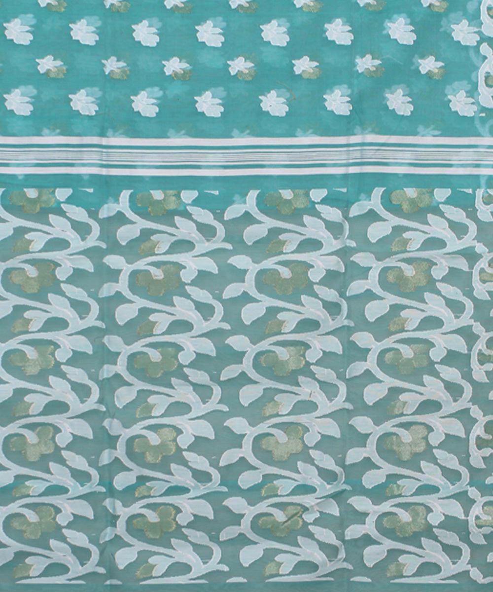 Pale blue handloom cotton saree