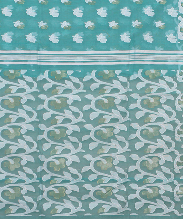 Pale blue handloom cotton saree