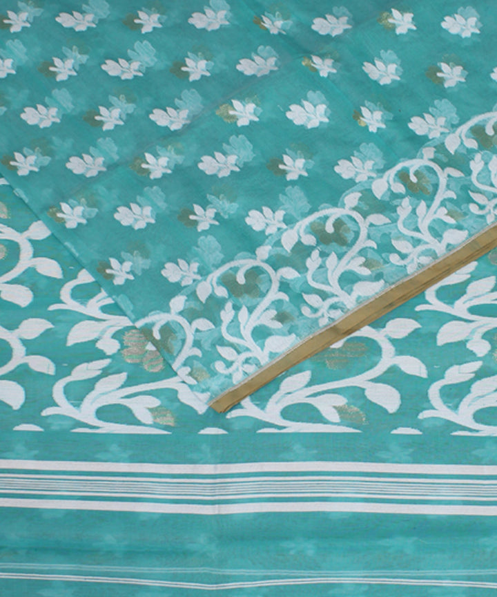 Pale blue handloom cotton saree