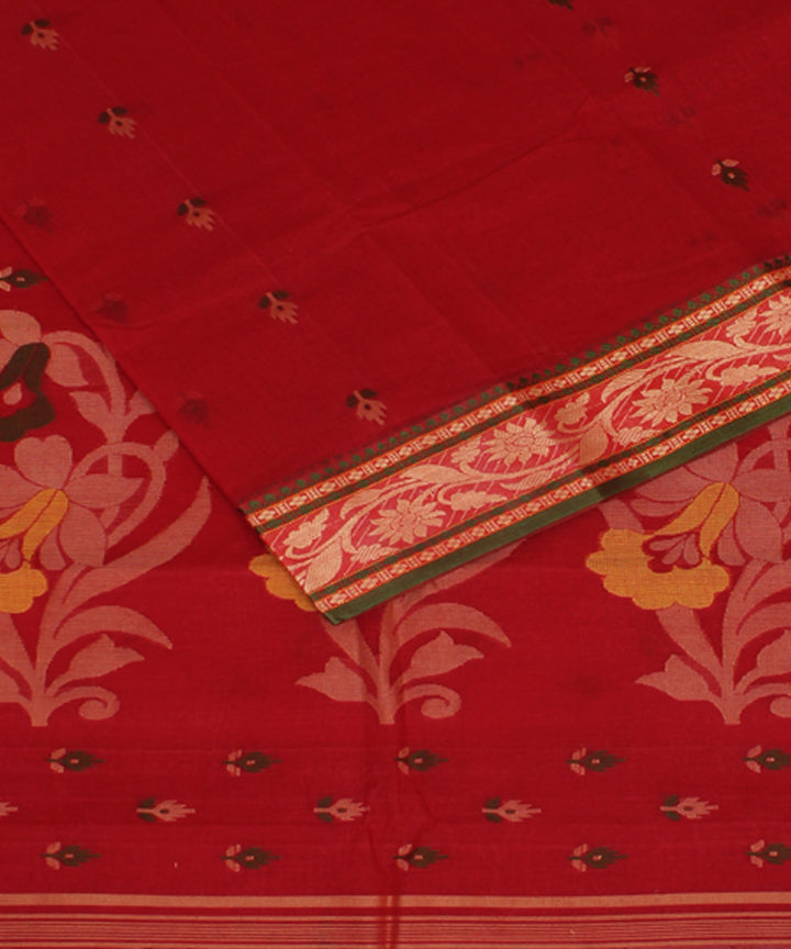 Red handloom cotton bengal tangail saree