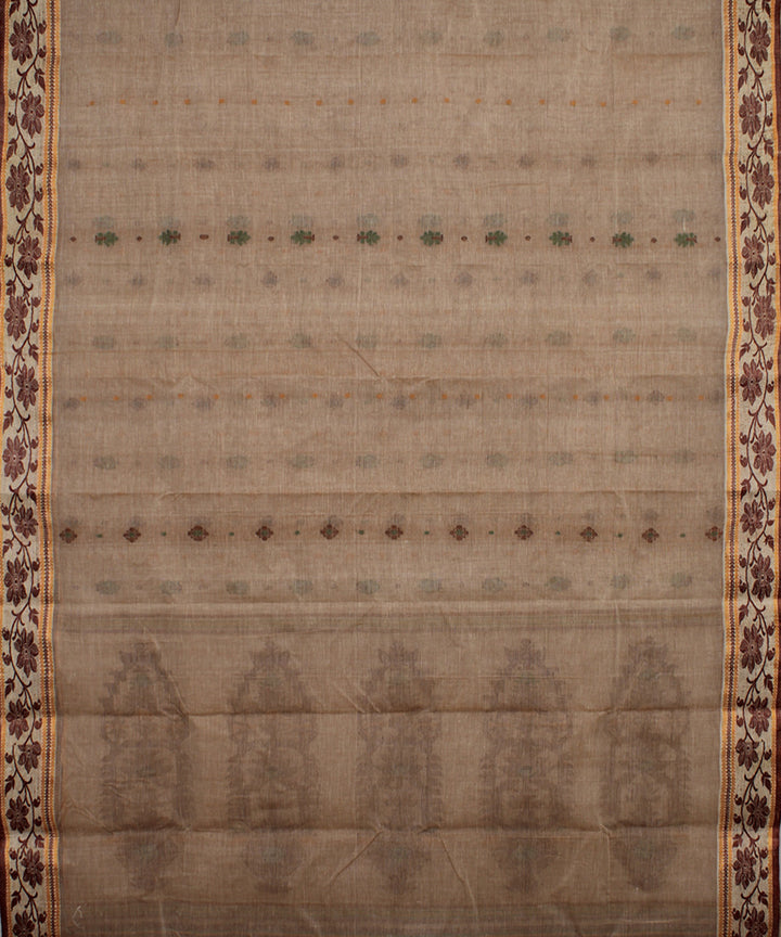 Camel brown handloom cotton bengal tangail saree