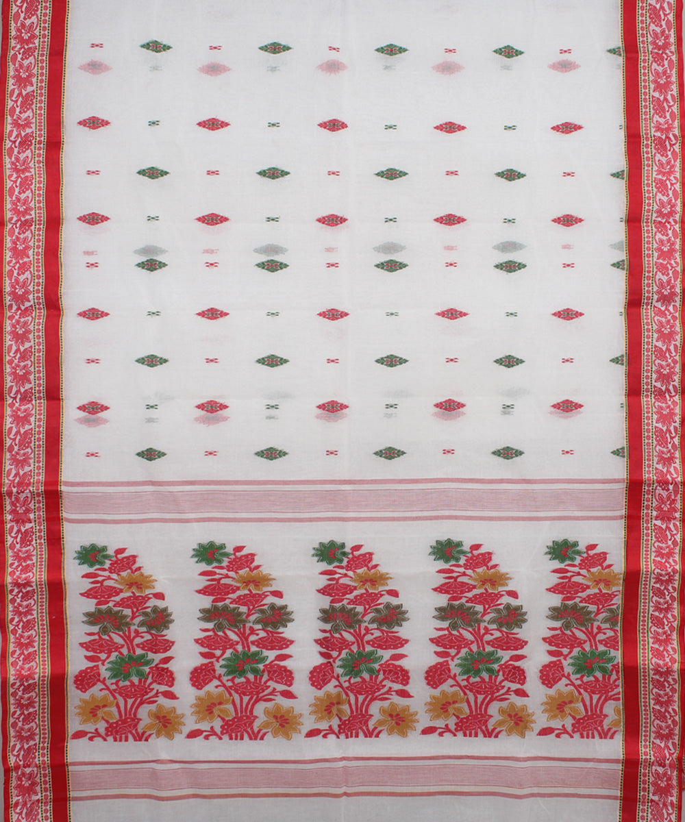 White red handloom cotton bengal tangail saree
