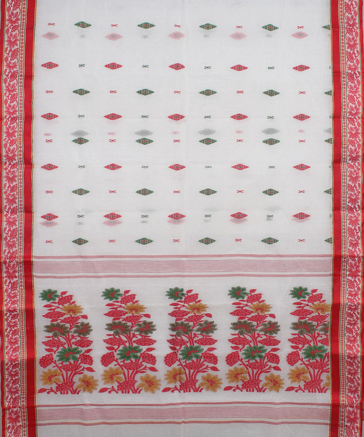 White red handloom cotton bengal tangail saree