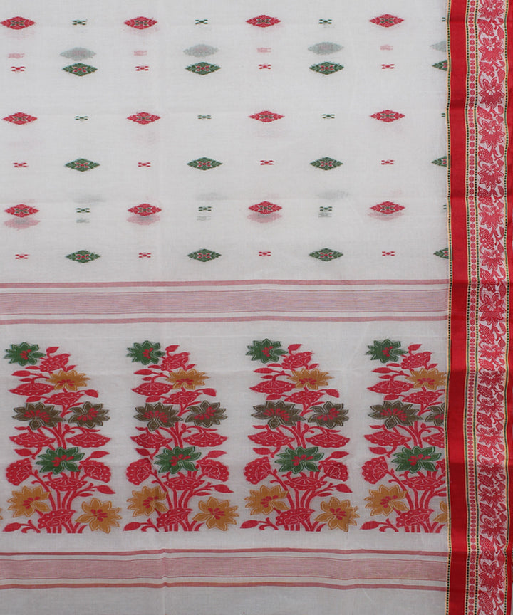 White red handloom cotton bengal tangail saree