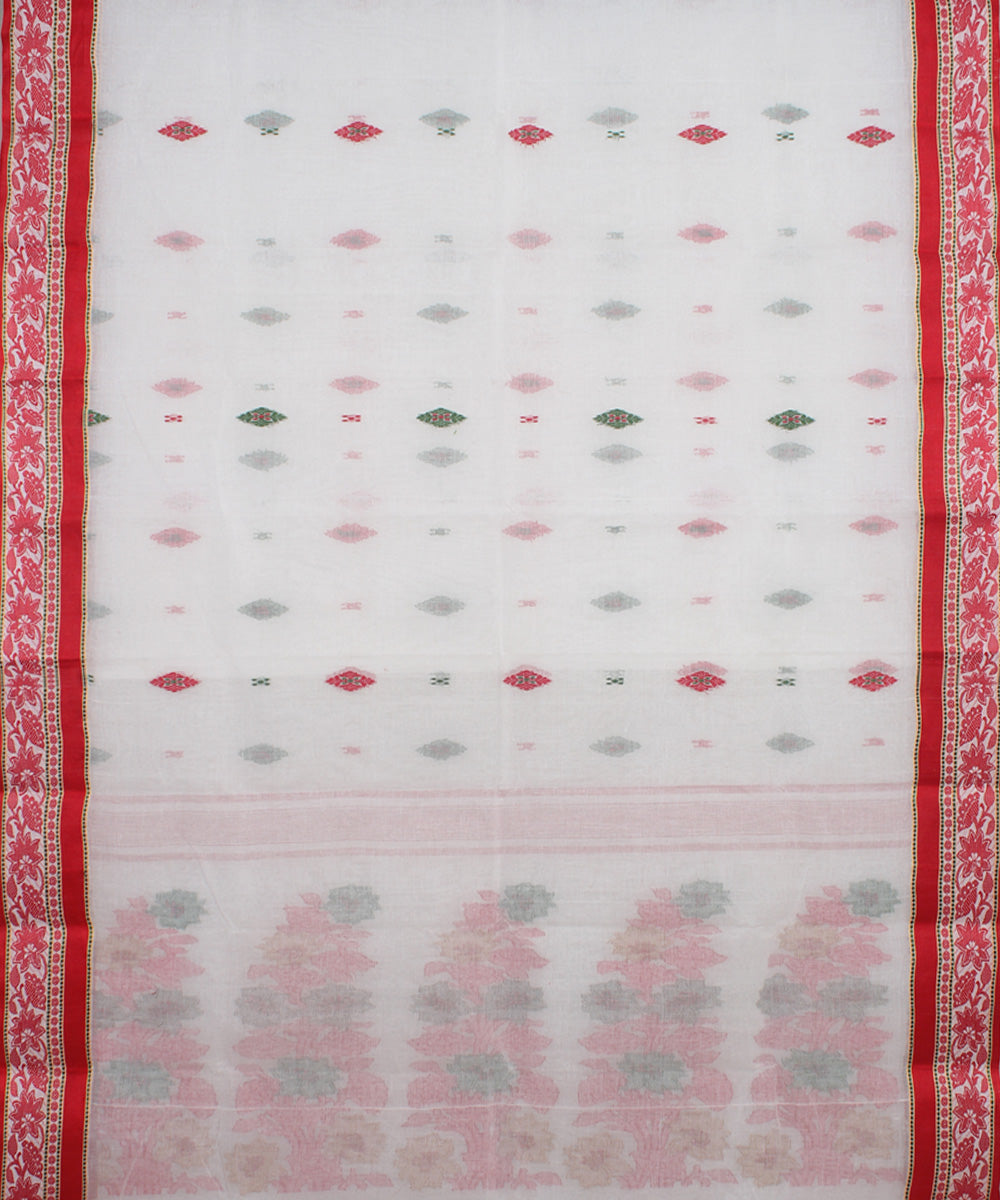 White red handloom cotton bengal tangail saree