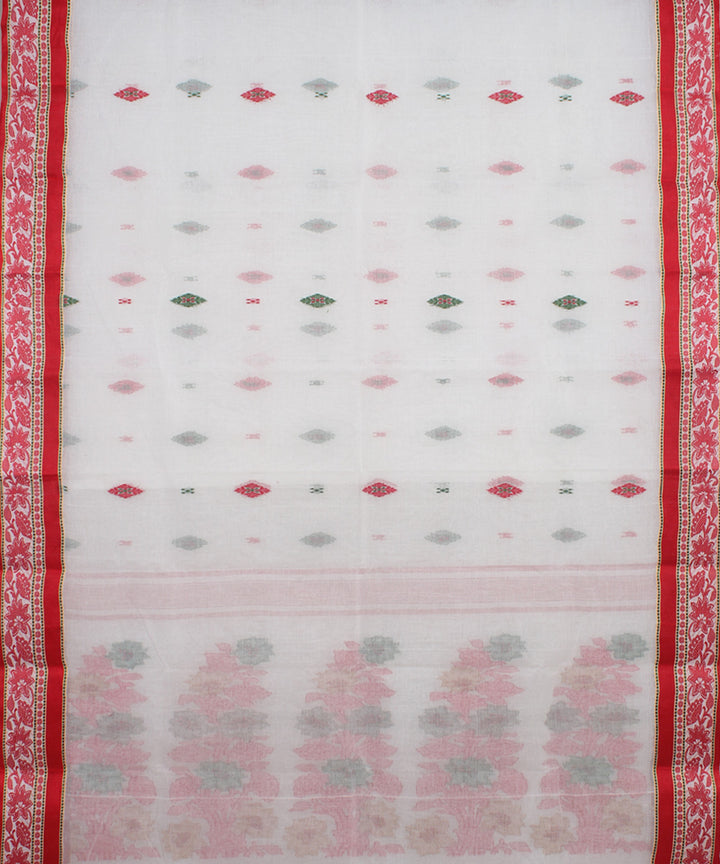 White red handloom cotton bengal tangail saree