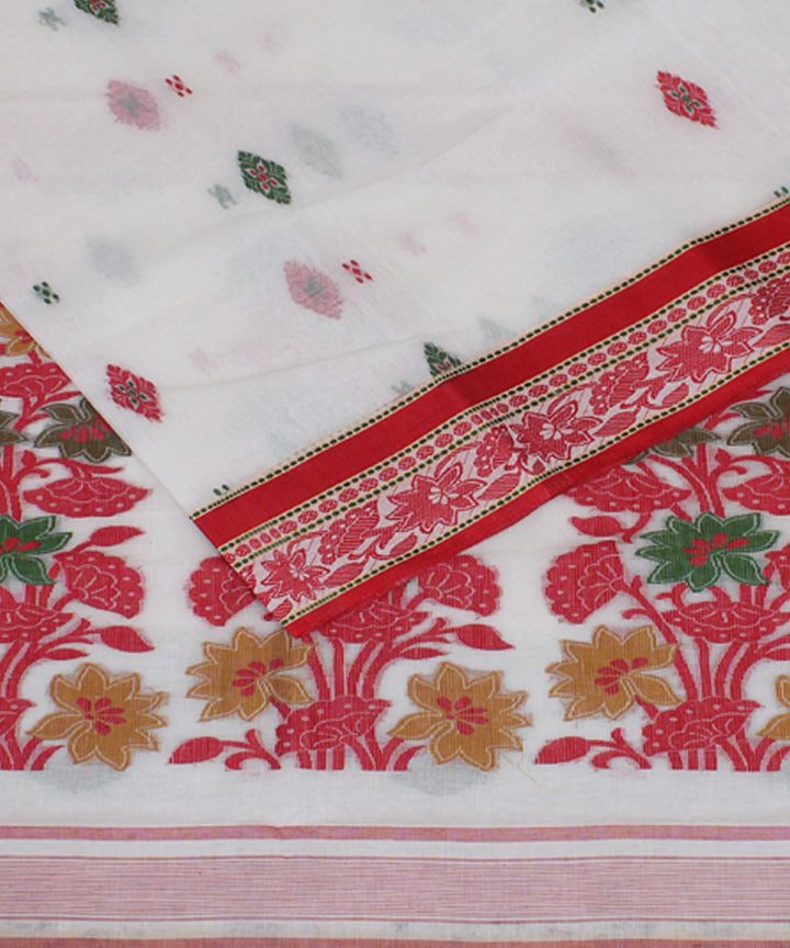 White red handloom cotton bengal tangail saree
