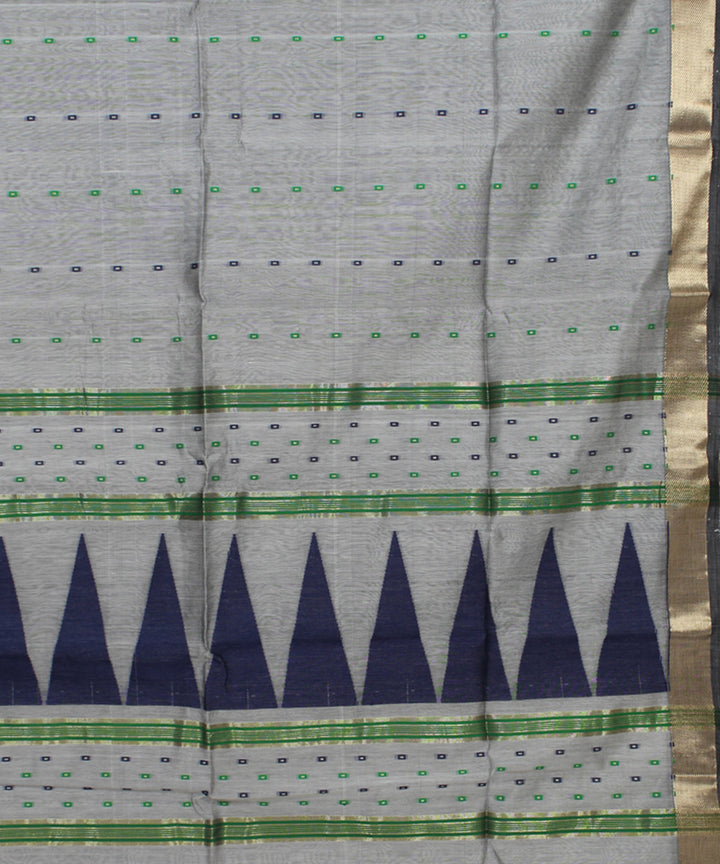 Grey handwoven cotton bengal saree
