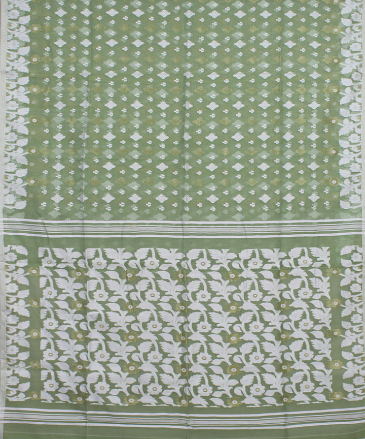Light green handloom cotton silk saree