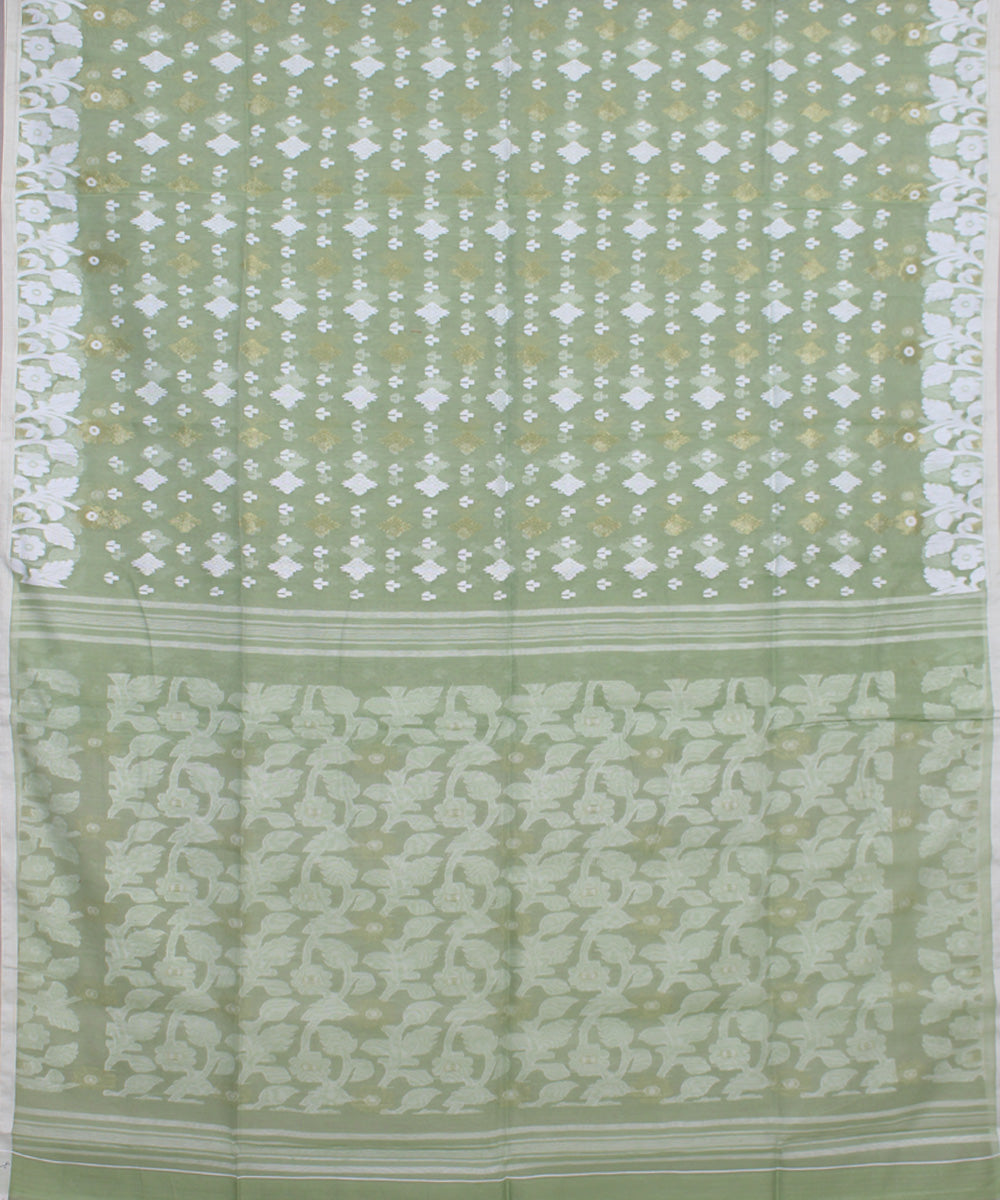 Light green handloom cotton silk saree