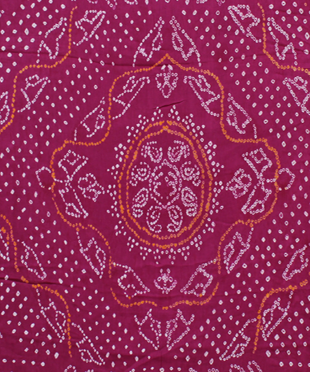Pink tie dyed cotton bandhani saree