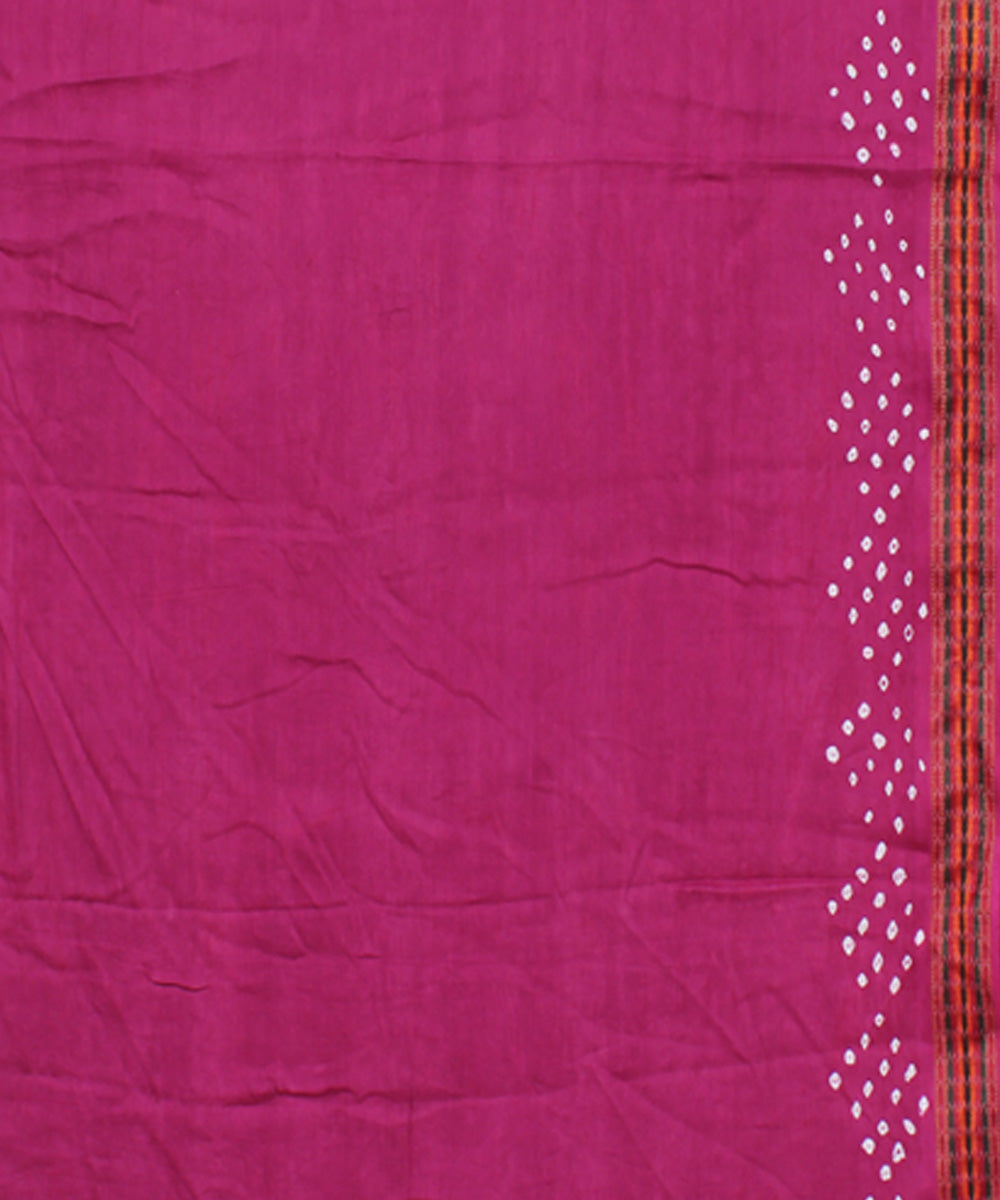 Pink tie dyed cotton bandhani saree
