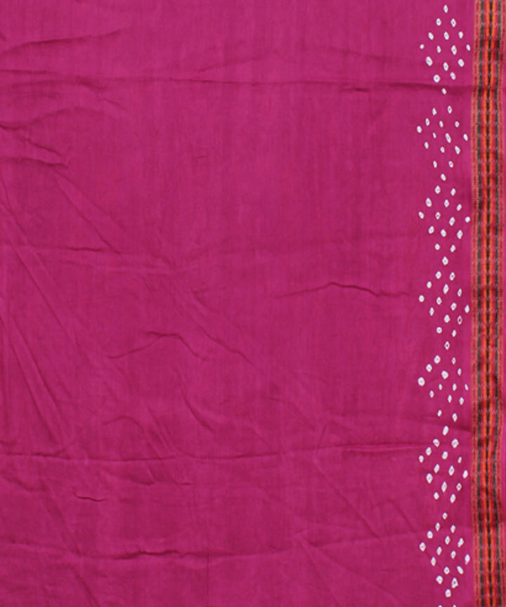 Pink tie dyed cotton bandhani saree