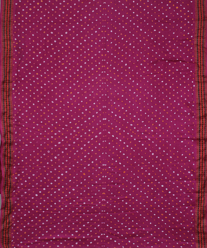 Pink tie dyed cotton bandhani saree