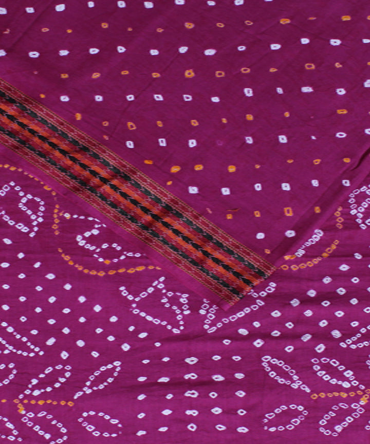 Pink tie dyed cotton bandhani saree