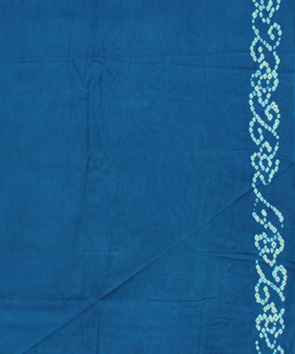 Sky blue tie dyed cotton bandhani saree
