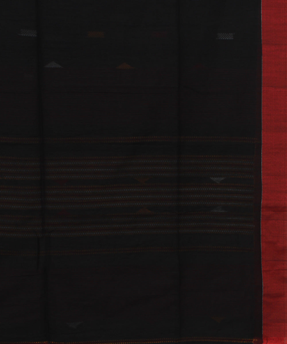 Black Red Yellow bengal handloom Cotton Saree