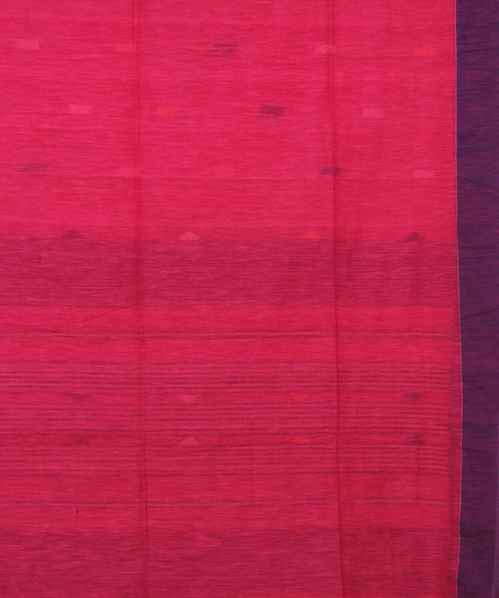 Pink Blue bengal handloom Cotton Saree