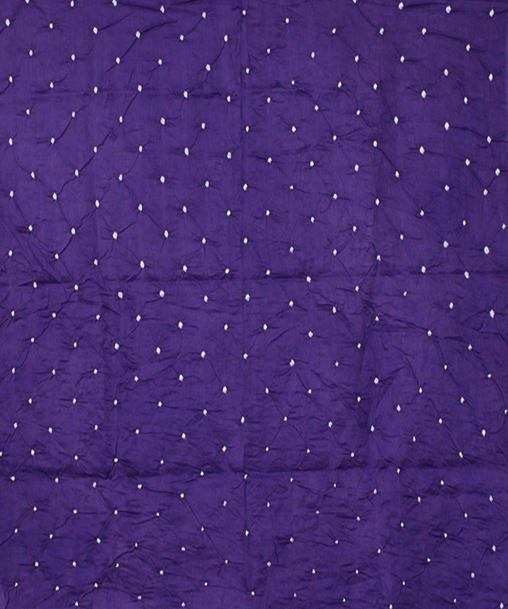 3pc Light and dark lavendar cotton hand printed bandhani suit set