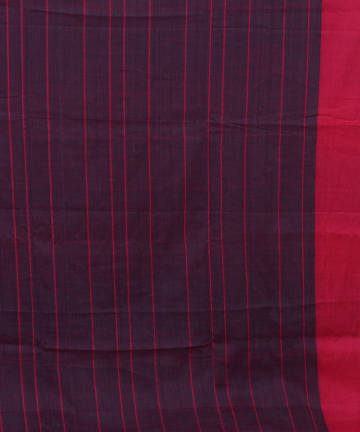 Grey Steel blue Pink bengal handloom Cotton  Saree