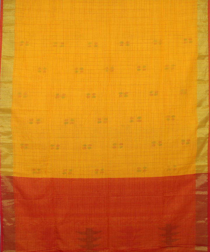 Yellow bengal handloom Cotton Saree