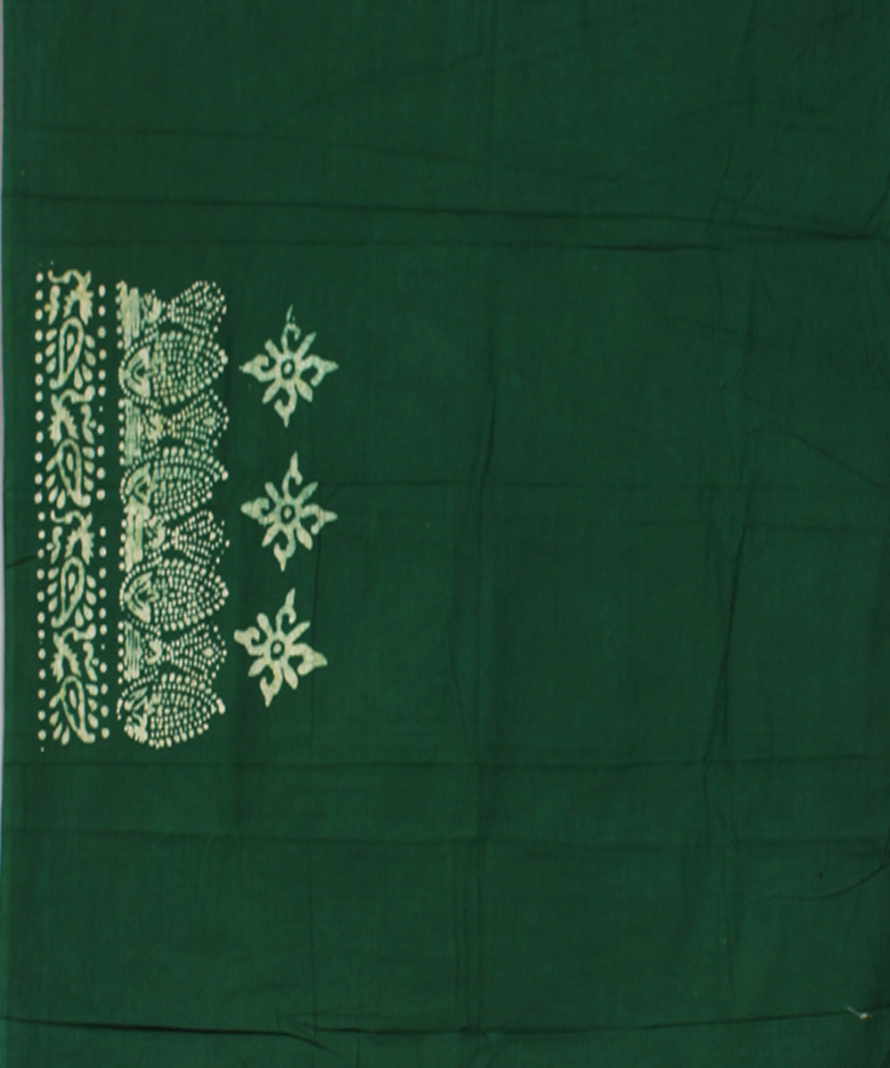 3pc Red green hand printed cotton batik suit set
