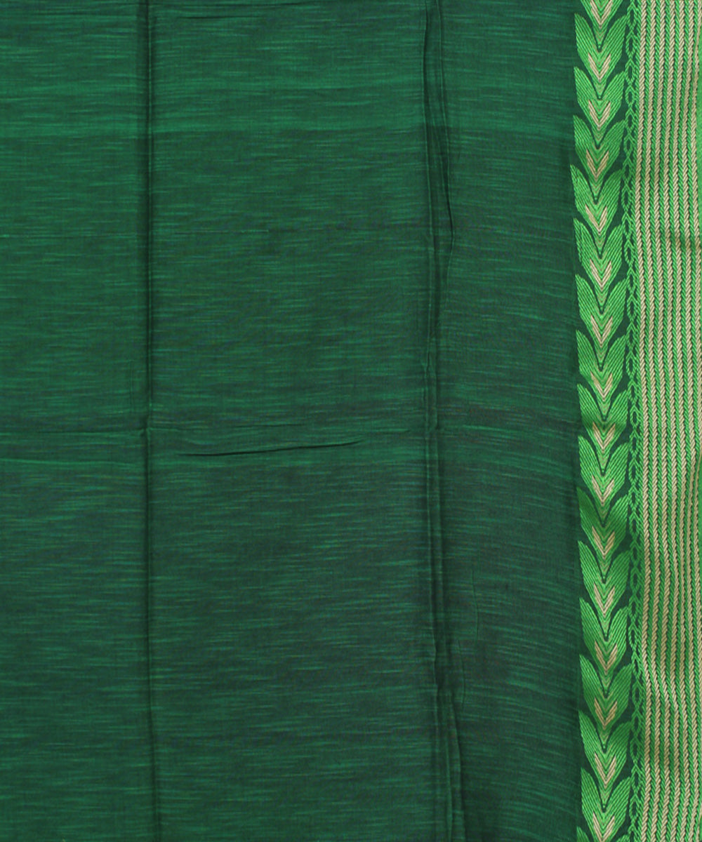 Navyblue Green bengal handloom Cotton Saree