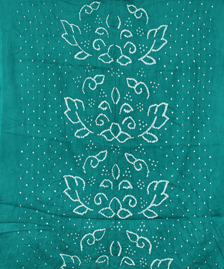 3pc Turquoise blue brown cotton hand printed bandhani suit set