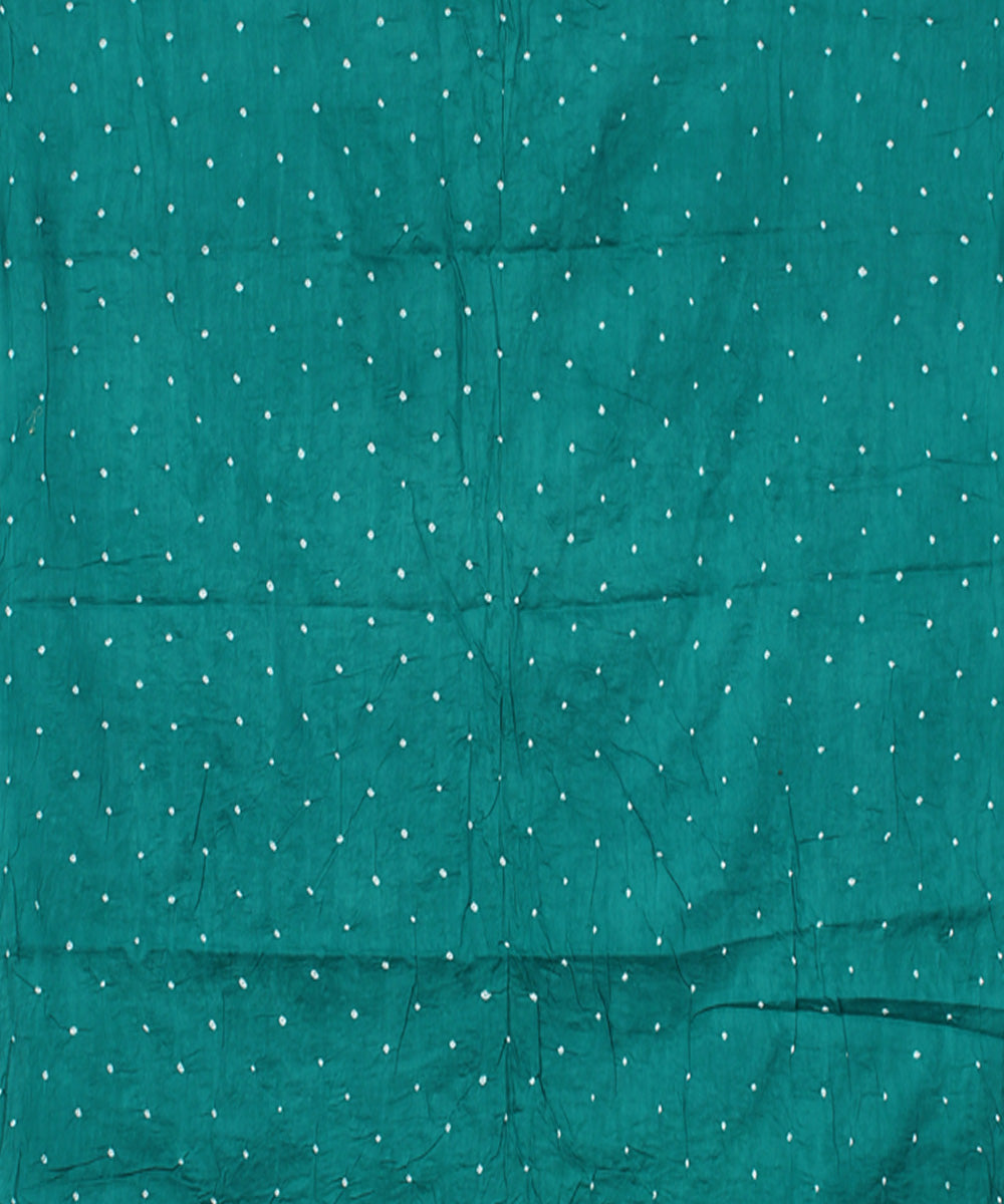 3pc Turquoise blue brown cotton hand printed bandhani suit set