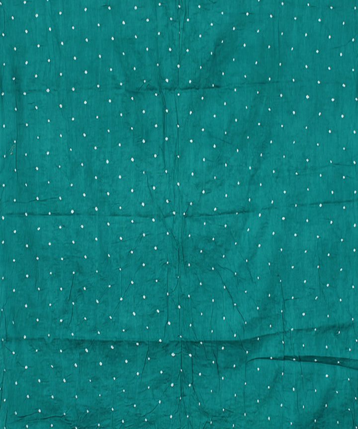 3pc Turquoise blue brown cotton hand printed bandhani suit set