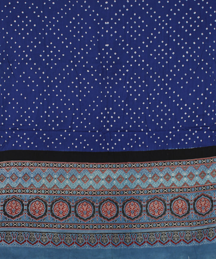 3pc Blue violet cotton hand printed bandhani suit set