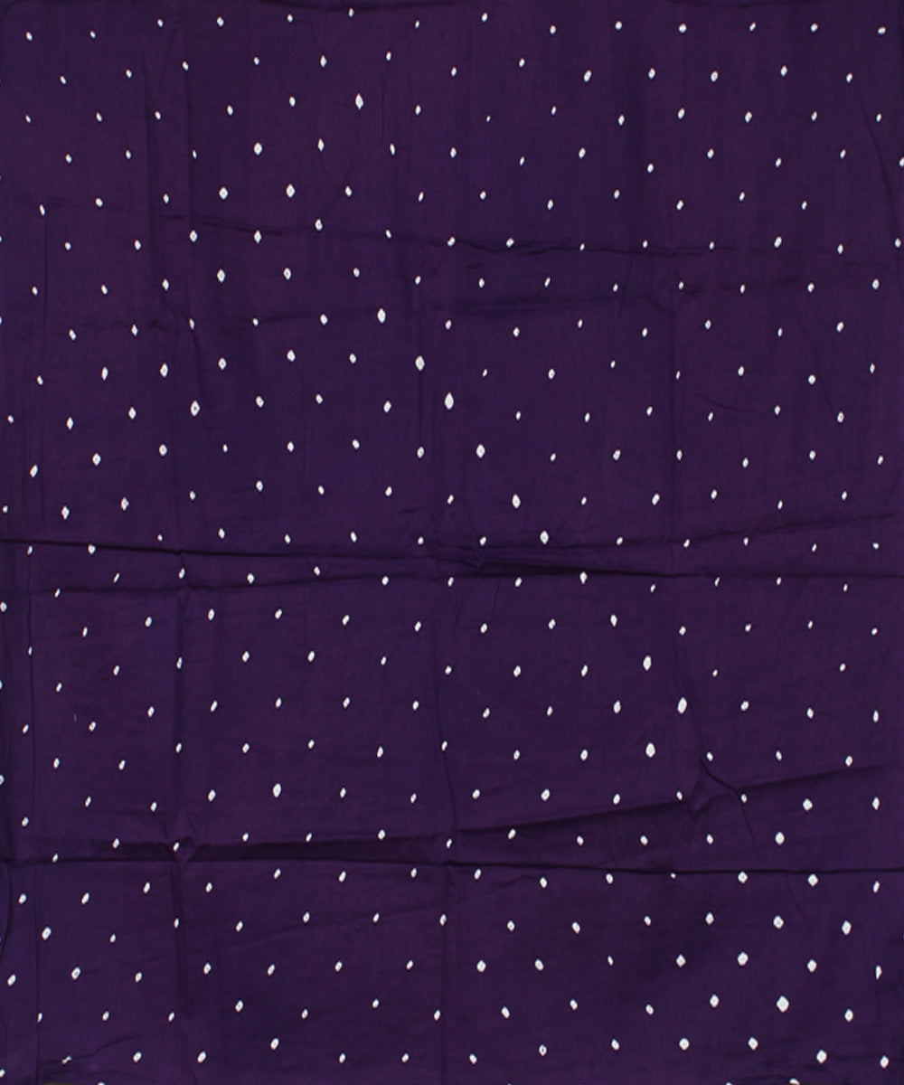 3pc Blue violet cotton hand printed bandhani suit set