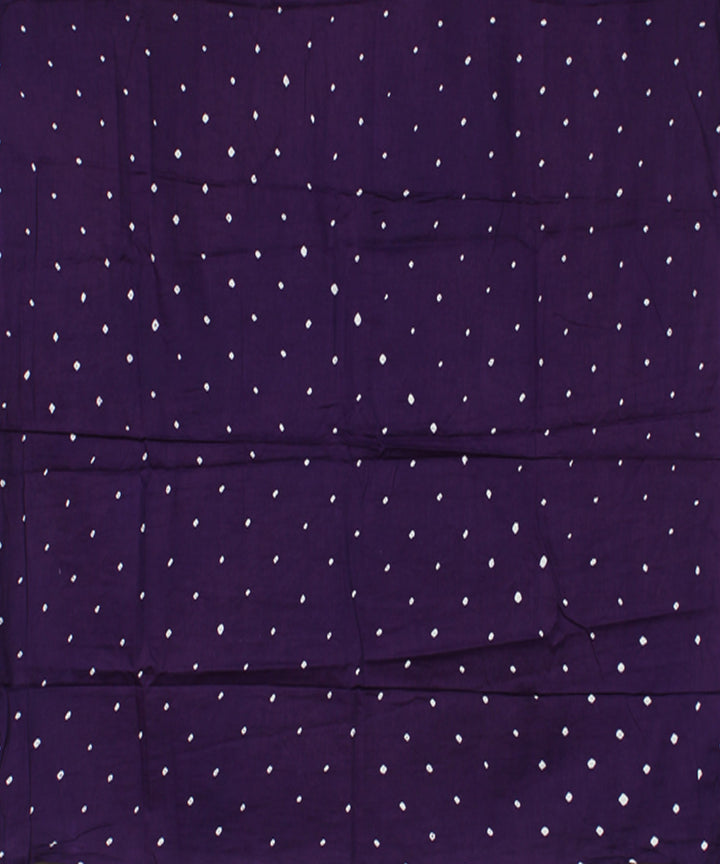 3pc Blue violet cotton hand printed bandhani suit set