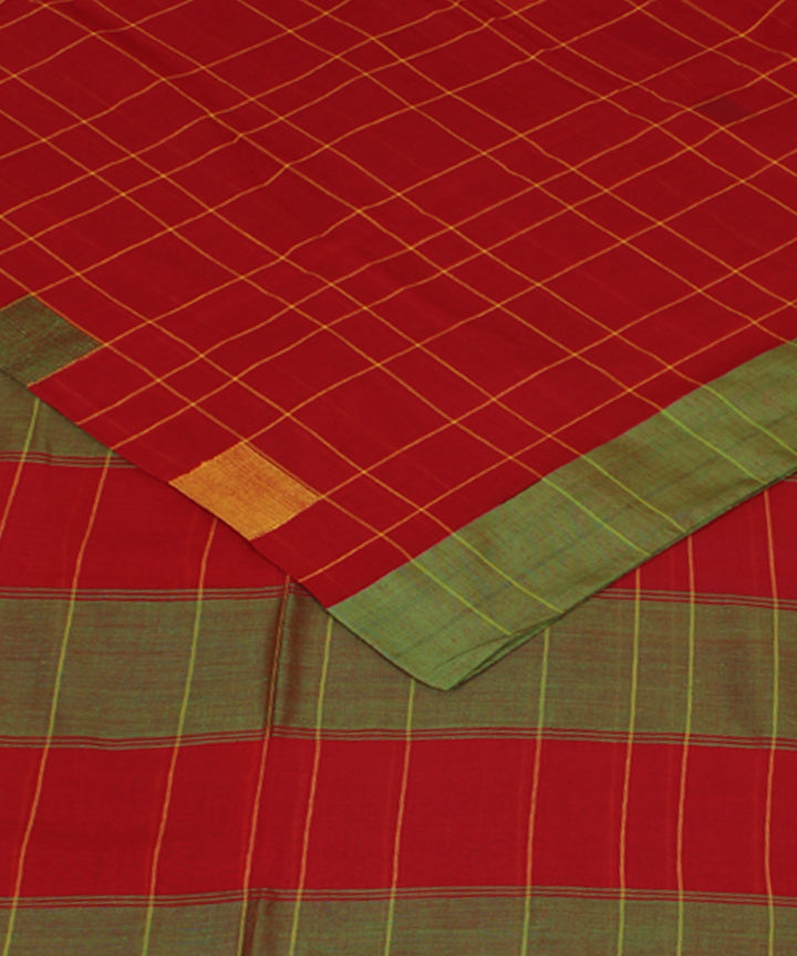 Pink Green bengal handloom Cotton Saree