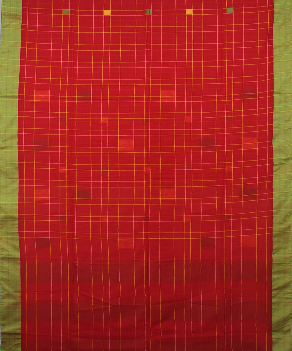 Pink Green bengal handloom Cotton Saree