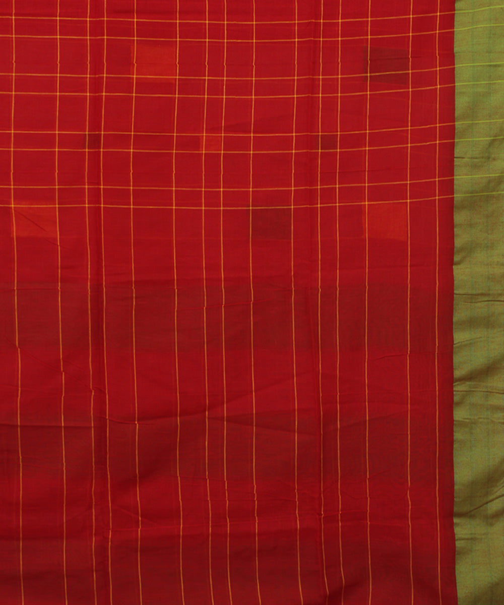 Pink Green bengal handloom Cotton Saree